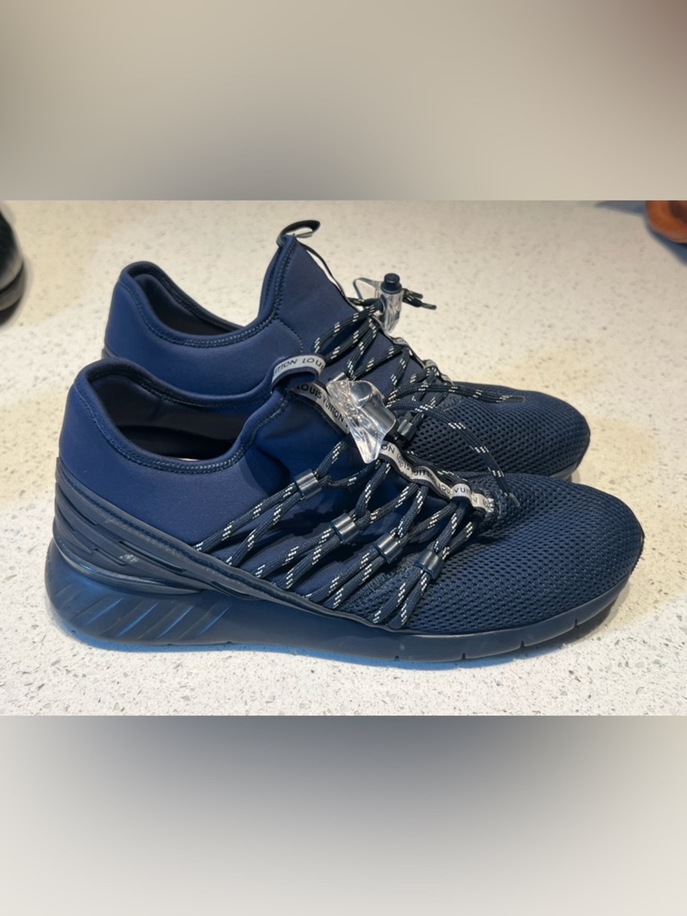 Louis Vuitton fastlane blue mesh sneakers